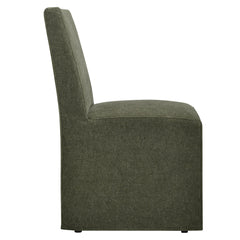 Tessera Sage Upholstered Linen-Blend Slipcovered Dining Chair - Ornate Home