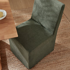 Tessera Sage Upholstered Linen-Blend Slipcovered Dining Chair - Ornate Home