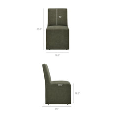 Tessera Sage Upholstered Linen-Blend Slipcovered Dining Chair - Ornate Home