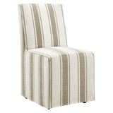Tessera Tan Stripe Striped Slipcovered Dining Side Chair - Ornate Home