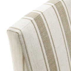 Tessera Tan Stripe Striped Slipcovered Dining Side Chair - Ornate Home