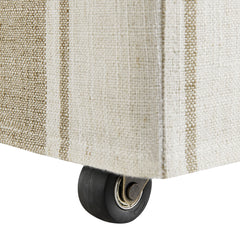 Tessera Tan Stripe Striped Slipcovered Dining Side Chair - Ornate Home