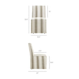 Tessera Tan Stripe Striped Slipcovered Dining Side Chair - Ornate Home