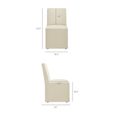 Tessera Upholstered Linen-Blend Slipcovered Dining Chair - Ornate Home
