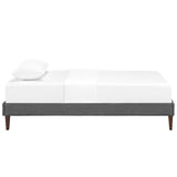 Tessie Gray Fabric Twin Bed Frame with Squared Tapered Legs - Ornate Home