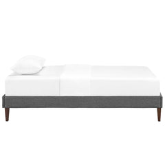 Tessie Gray Fabric Twin Bed Frame with Squared Tapered Legs - Ornate Home
