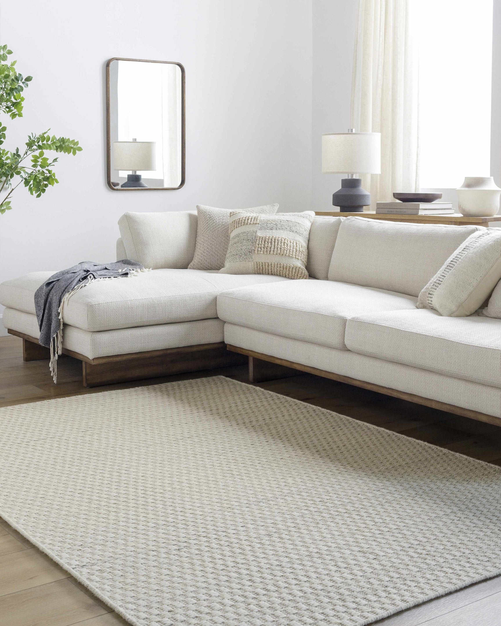 Tevah Siver Wool Rug - Ornate Home