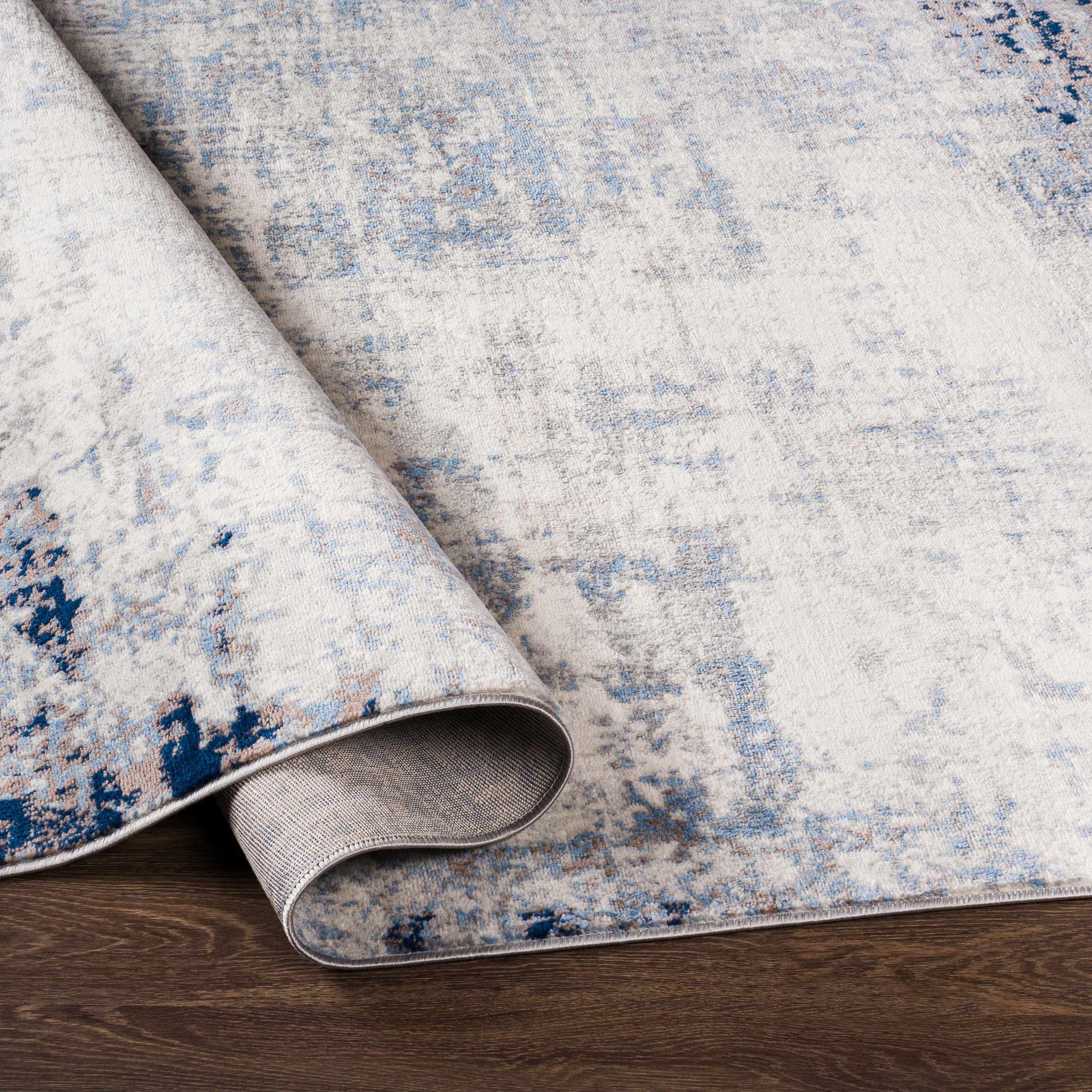 Texanna Abstract Blue/Gray Area Rug - Ornate Home