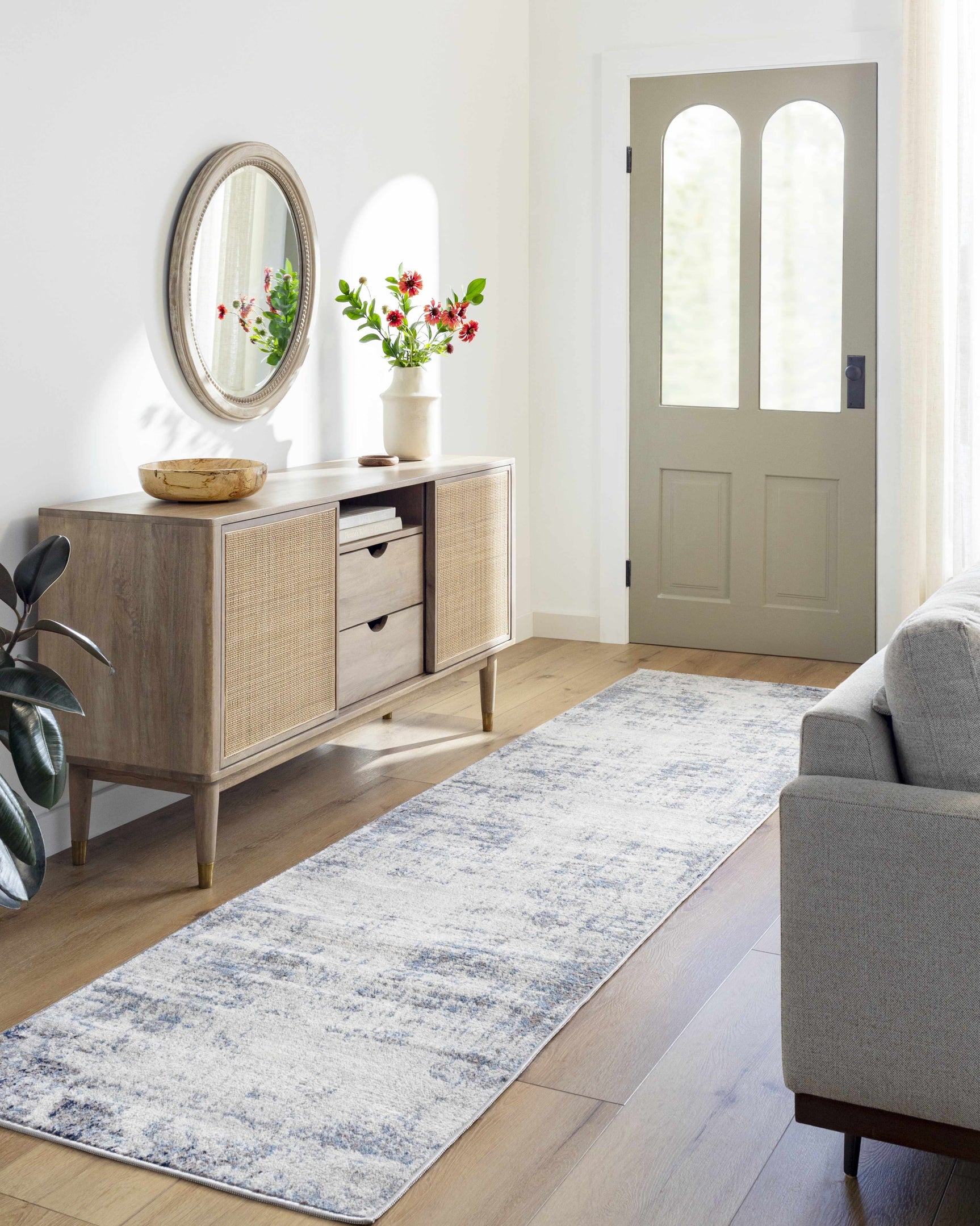 Texanna Abstract Blue/Gray Area Rug - Ornate Home