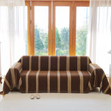 Textural Striped Chenille Sofa Covers, Boho Washable Decor Sofa Blankets Covers - Ornate Home