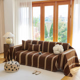 Textural Striped Chenille Sofa Covers, Boho Washable Decor Sofa Blankets Covers - Ornate Home