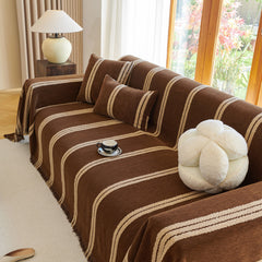 Textural Striped Chenille Sofa Covers, Boho Washable Decor Sofa Blankets Covers - Ornate Home