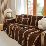 Textural Striped Chenille Sofa Covers, Boho Washable Decor Sofa Blankets Covers - Ornate Home
