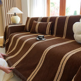 Textural Striped Chenille Sofa Covers, Boho Washable Decor Sofa Blankets Covers - Ornate Home