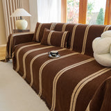 Textural Striped Chenille Sofa Covers, Boho Washable Decor Sofa Blankets Covers - Ornate Home