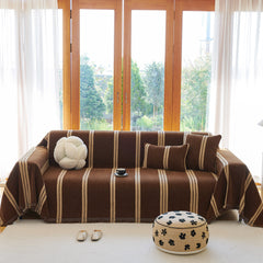 Textural Striped Chenille Sofa Covers, Boho Washable Decor Sofa Blankets Covers - Ornate Home