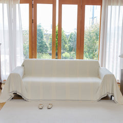 Textural Striped Chenille Sofa Covers, Boho Washable Decor Sofa Blankets Covers - Ornate Home