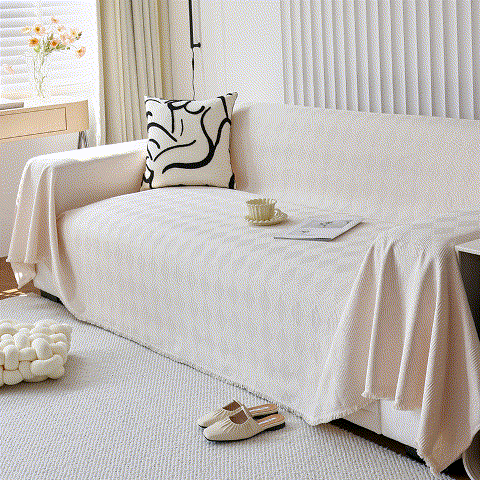 Textured Chenille Sofa Cover Throw, Soft Washable Couch Blanket Protector for Pets - Ornate Home