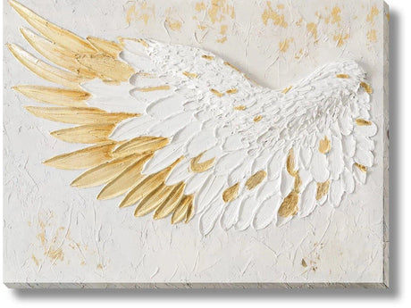 Textured Gold Angelic Wing Wall Art - Ornate Home