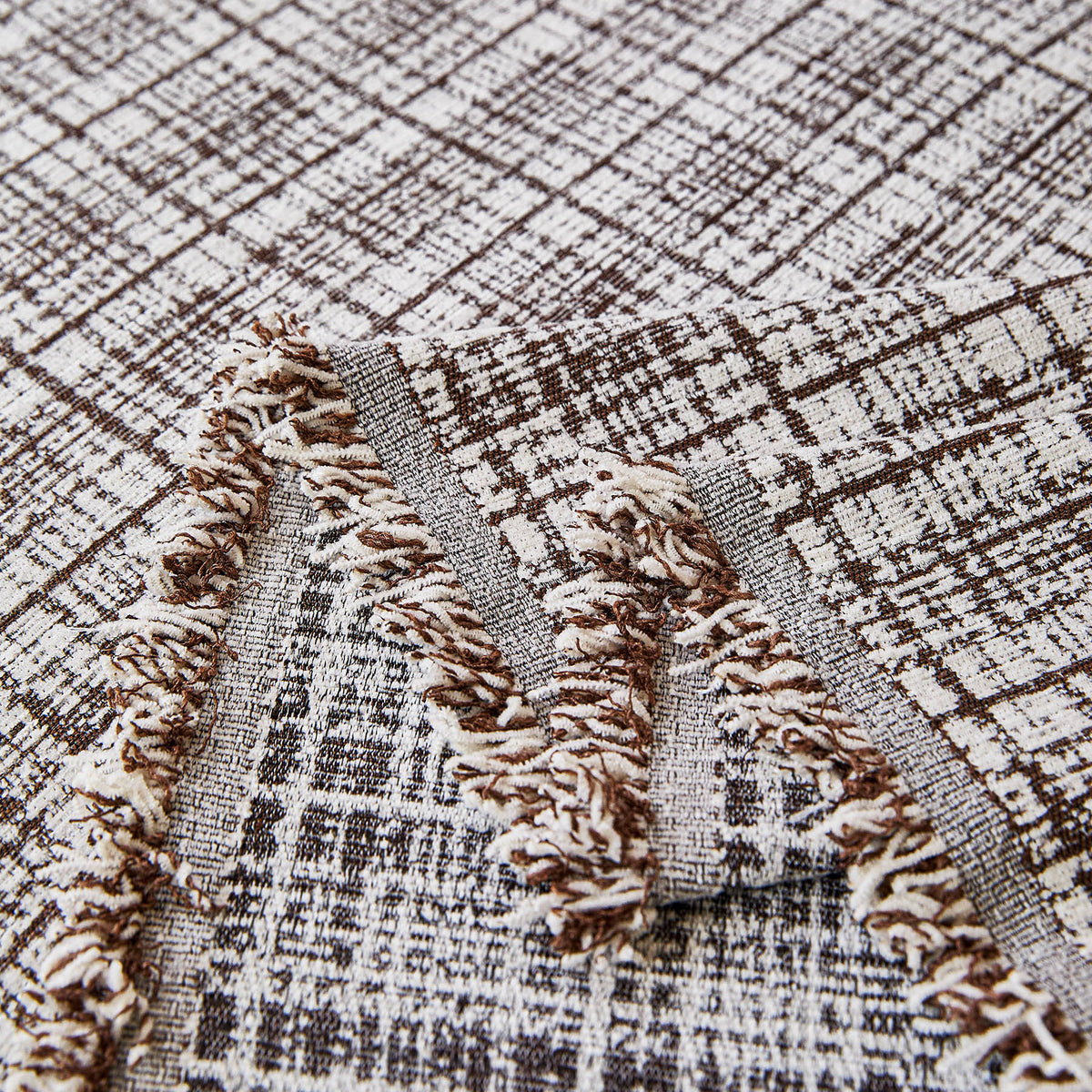 Textured Plaid Couch Throw Cover, Modern Decorative Sectional Furniture Covers - Ornate Home