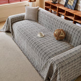 Textured Plaid Couch Throw Cover, Modern Decorative Sectional Furniture Covers - Ornate Home