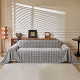 Textured Plaid Couch Throw Cover, Modern Decorative Sectional Furniture Covers - Ornate Home