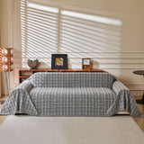 Textured Plaid Couch Throw Cover, Modern Decorative Sectional Furniture Covers - Ornate Home