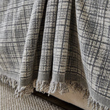 Textured Plaid Couch Throw Cover, Modern Decorative Sectional Furniture Covers - Ornate Home