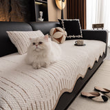 Textured Sofa Seat Cover with Wave Edge – Non-Slip, Washable Couch Throw Protector - Ornate Home