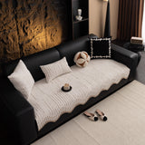 Textured Sofa Seat Cover with Wave Edge – Non-Slip, Washable Couch Throw Protector - Ornate Home