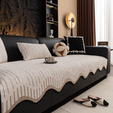 Textured Sofa Seat Cover with Wave Edge – Non-Slip, Washable Couch Throw Protector - Ornate Home