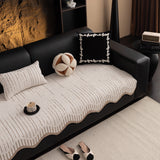 Textured Sofa Seat Cover with Wave Edge – Non-Slip, Washable Couch Throw Protector - Ornate Home