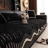 Textured Sofa Seat Cover with Wave Edge – Non-Slip, Washable Couch Throw Protector - Ornate Home