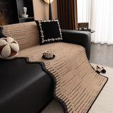 Textured Sofa Seat Cover with Wave Edge – Non-Slip, Washable Couch Throw Protector - Ornate Home