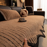 Textured Sofa Seat Cover with Wave Edge – Non-Slip, Washable Couch Throw Protector - Ornate Home