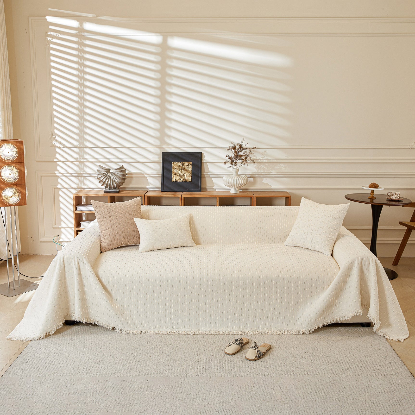 Textured Throw Blanket with 3D Dobby Weave, Minimalist Furniture Protector for Couch - Ornate Home