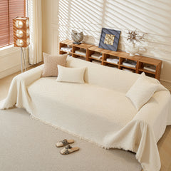 Textured Throw Blanket with 3D Dobby Weave, Minimalist Furniture Protector for Couch - Ornate Home
