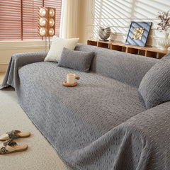Textured Throw Blanket with 3D Dobby Weave, Minimalist Furniture Protector for Couch - Ornate Home