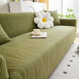 Textured Wave Stretch Sofa Couch Cover, Soft Washable Spandex Furniture Slipcovers - Ornate Home