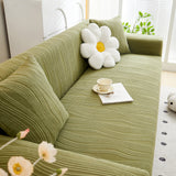 Textured Wave Stretch Sofa Couch Cover, Soft Washable Spandex Furniture Slipcovers - Ornate Home