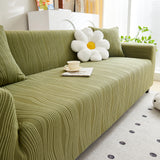 Textured Wave Stretch Sofa Couch Cover, Soft Washable Spandex Furniture Slipcovers - Ornate Home