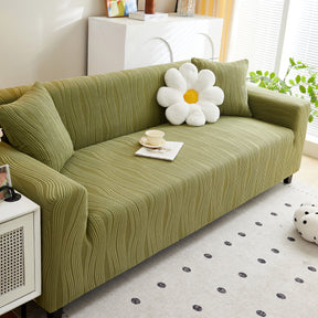 Textured Wave Stretch Sofa Couch Cover, Soft Washable Spandex Furniture Slipcovers - Ornate Home