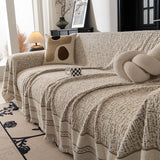 Textured Woven Furniture Protector for Couch, Rustic Farmhouse Sofa Throw Blanket - Ornate Home