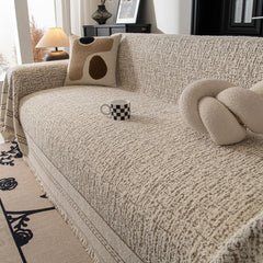 Textured Woven Furniture Protector for Couch, Rustic Farmhouse Sofa Throw Blanket - Ornate Home