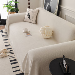 Textured Woven Modern Sofa Cover, Natural Blend Decorative Couch Throw Blanket - Ornate Home