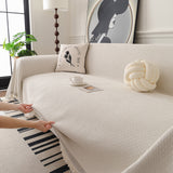 Textured Woven Modern Sofa Cover, Natural Blend Decorative Couch Throw Blanket - Ornate Home
