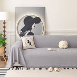 Textured Woven Modern Sofa Cover, Natural Blend Decorative Couch Throw Blanket - Ornate Home