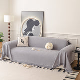 Textured Woven Modern Sofa Cover, Natural Blend Decorative Couch Throw Blanket - Ornate Home
