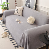 Textured Woven Modern Sofa Cover, Natural Blend Decorative Couch Throw Blanket - Ornate Home