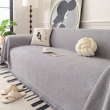 Textured Woven Modern Sofa Cover, Natural Blend Decorative Couch Throw Blanket - Ornate Home